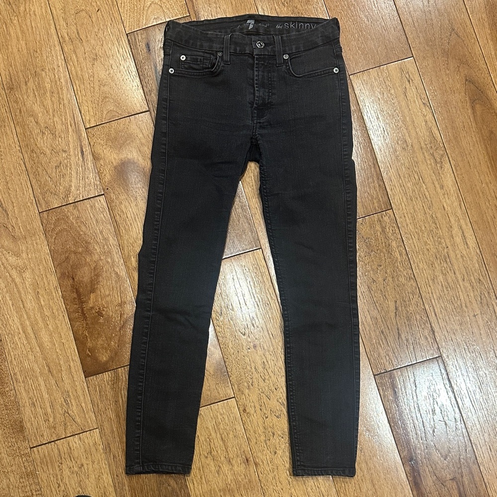 Women’s 7 for all Mankind faded Black Skinny Jeans